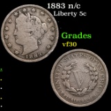 1883 n/c Liberty Nickel 5c Grades vf++