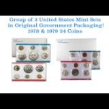 Group of 2 United States Mint Set in Original Government Packaging! From 1977-1978 with 24 Coins Ins