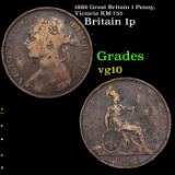 1889 Great Britain 1 Penny, Victoria KM-755 Grades vg+