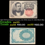 1875 US Fractional Currency 10c Fifth Issue Fr-1266 Short Key Grades Choice AU