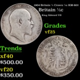 1904 Britain 1/2 Crown 1/2c KM-802 Grades vf+