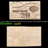 Feb 20 1863 $20 Confederate Bond Interest Coupon, Hand Signed and Dated Grades Select AU