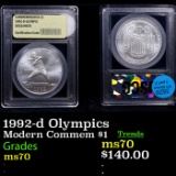 1992-d Olympics Modern Commem Dollar $1 Graded ms70, Perfection BY USCG