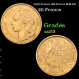 1950 France 20 Francs KM-917 Grades Select AU