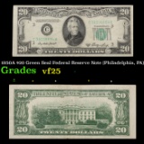 1950A $20 Green Seal Federal Reserve Note (Philadelphia, PA) Grades vf+