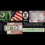 2003A $2 Federal Reserve Note, Uncirculated 2008 BEP Folio Issue (Chicago, IL) Grades Gem CU