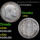 1908 Great Britain 1/2 Crown KM-802 King Edward VII Grades vf++