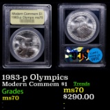 1983-p Olympics Modern Commem Dollar $1 Graded ms70, Perfection BY USCG