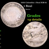 1838 Colombia 1 Real KM-91 Grades vg details