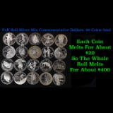 ***Auction Highlight*** Full Roll Silver Mix Commemorative Dollars. 20 Coins total. (fc)