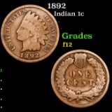 1892 Indian Cent 1c Grades f, fine