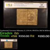 PCGS Continental Currency February 17, 1776 $2, FR-CC24, Hall & Sellers Graded f15 By PCGS