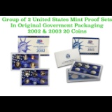 Group of 2 United States Mint Proof Sets 2002-2003 20 coins.