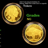 2019 Cook Islands Buffalo $5 200mg .9999 Fine Gold Coin in capsule Grades NG