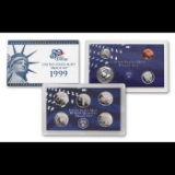 1999 United States Mint Silver Proof Set. 8 Coins Inside, about 1.3 ounces of pure silver.