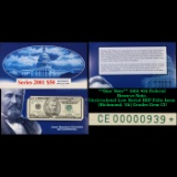 **Star Note** 2001 $50 Federal Reserve Note, Uncirculated Low Serial BEP Folio Issue (Richmond, VA)