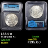 1884-o Morgan Dollar $1 Graded ms64 By ICG