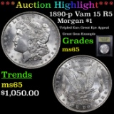 ***Auction Highlight*** 1890-p Morgan Dollar $1 Graded GEM Unc By USCG (fc)