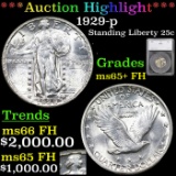 ***Auction Highlight*** 1929-p Standing Liberty Quarter 25c Graded ms65+ FH By SEGS (fc)