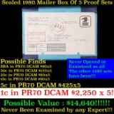 Original sealed box 5- 1980 United States Mint Proof Sets