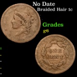 No Date Braided Hair Large Cent 1c Grades g+