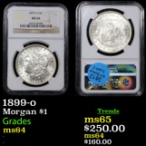 NGC 1899-o Morgan Dollar $1 Graded ms64 By NGC