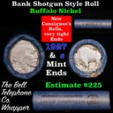 Buffalo Nickel Shotgun Roll in Old Bank Style 'Bell Telephone'  Wrapper 1927 & S Mint Ends.