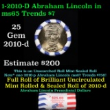 Full Roll of 2010-d Abraham Lincoln Presidential $1 Coin Rolls in Original United State Mint Wrapper