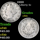 1900 Liberty Nickel 5c Grades vf++