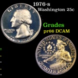 Proof 1976-s Washington Quarter 25c Grades GEM+ Proof Deep Cameo