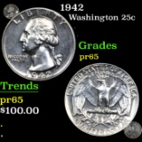 Proof 1942 Washington Quarter 25c Grades GEM Proof