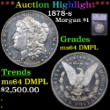 ***Auction Highlight*** 1878-s Morgan Dollar $1 Graded ms64 DMPL By SEGS (fc)