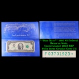 **Star Note** 1995 $2 Federal Reserve Note, Uncirculated 2002 BEP Folio Issue Grades Gem CU