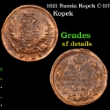 1821 Russia Kopek C-117 Grades xf details
