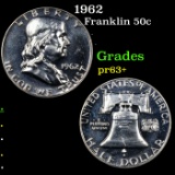 Proof 1962 Franklin Half Dollar 50c Grades Select+ Proof