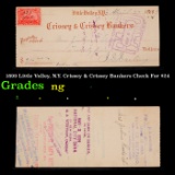 1899 Little Valley, N.Y. Crissey & Crissey Bankers Check For $24 Grades NG