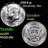 1964-p Kennedy Half Dollar 50c Grades GEM+ Unc