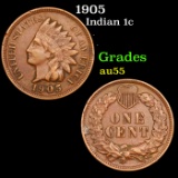 1905 Indian Cent 1c Grades Choice AU