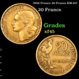 1950 France 20 Francs KM-917 Grades xf+