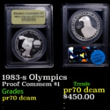 Proof 1983-s Olympics Modern Commem Dollar $1 Graded GEM++ Proof Deep Cameo BY USCG