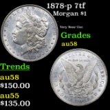 1878-p 7tf Morgan Dollar $1 Grades Choice AU/BU Slider