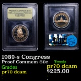 Proof 1989-s Congress Modern Commem Half Dollar 50c Graded GEM++ Proof Deep Cameo BY USCG