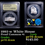 Proof 1992-w White House Modern Commem Dollar $1 Graded GEM++ Proof Deep Cameo BY USCG