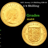 1957 Jersey 1/4 Shilling KM-22 Grades Choice Unc