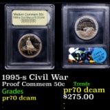 Proof 1995-s Civil War Modern Commem Half Dollar 50c Graded GEM++ Proof Deep Cameo BY USCG