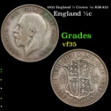 1933 England 1/2 Crown 1/2c KM-835 Grades vf++