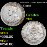 1926 Australia 1 Florin (2 Shilling) KM-27 Grades vf++