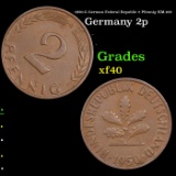 1950-G German Federal Republic 2 Pfennig KM-106 Grades xf
