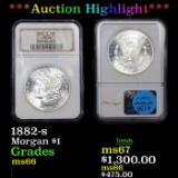 ***Auction Highlight*** NGC 1882-s Morgan Dollar $1 Graded ms66 By NGC (fc)