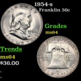 1954-s Franklin Half Dollar 50c Grades Choice Unc